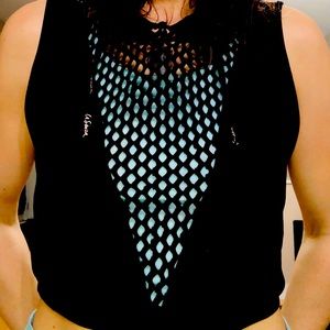 La SENZA hooded cut out crop top